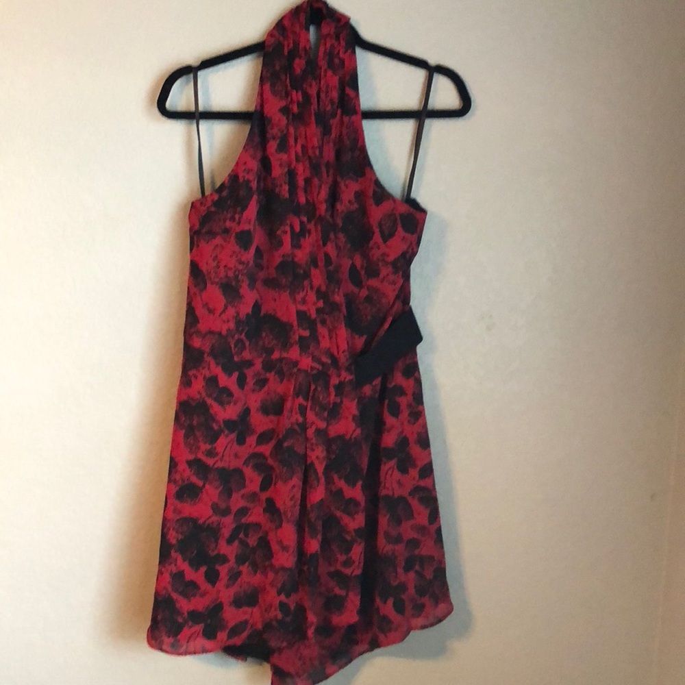 NWOT red and black halter top dress